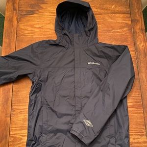 Columbia Omni-Tech Waterproof Rain Jacket Medium Navy